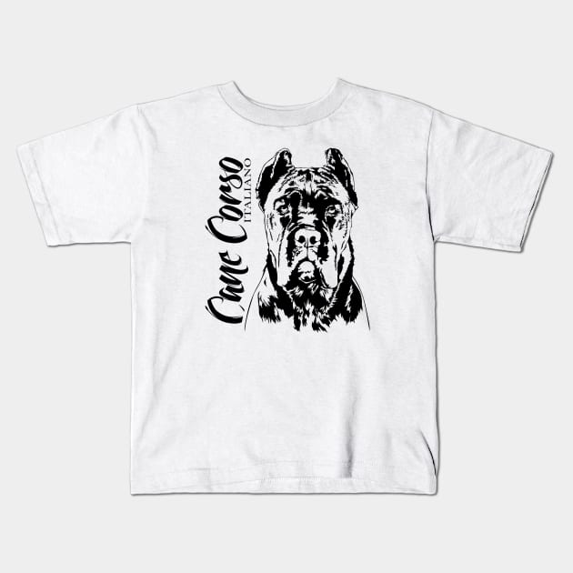 Cane Corso Italiano dog portrait dog mom Kids T-Shirt by wilsigns